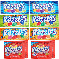 The Hampton Candy Company Razzles 8-pack variety display for sharing and tastings.
