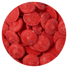 The Hampton Red Chocolate Melting Wafers 12oz bag, perfect for dipping and decorating treats.