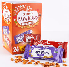 The Happy Snack Company fava beans closeup crunch — roasted texture, satisfying bite