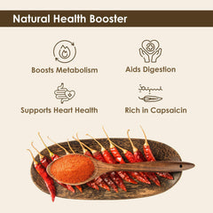 The Holly Tree Cayenne Pepper Powder packaging highlights organic, kosher, and gluten-free branding.
