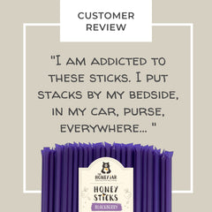 The Honey Jar blackberry honey sticks for coffee provide convenient sweetness.