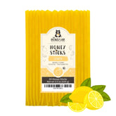 The Honey Jar lemon sticks packaging highlights premium flavor for tea and on-the-go use.