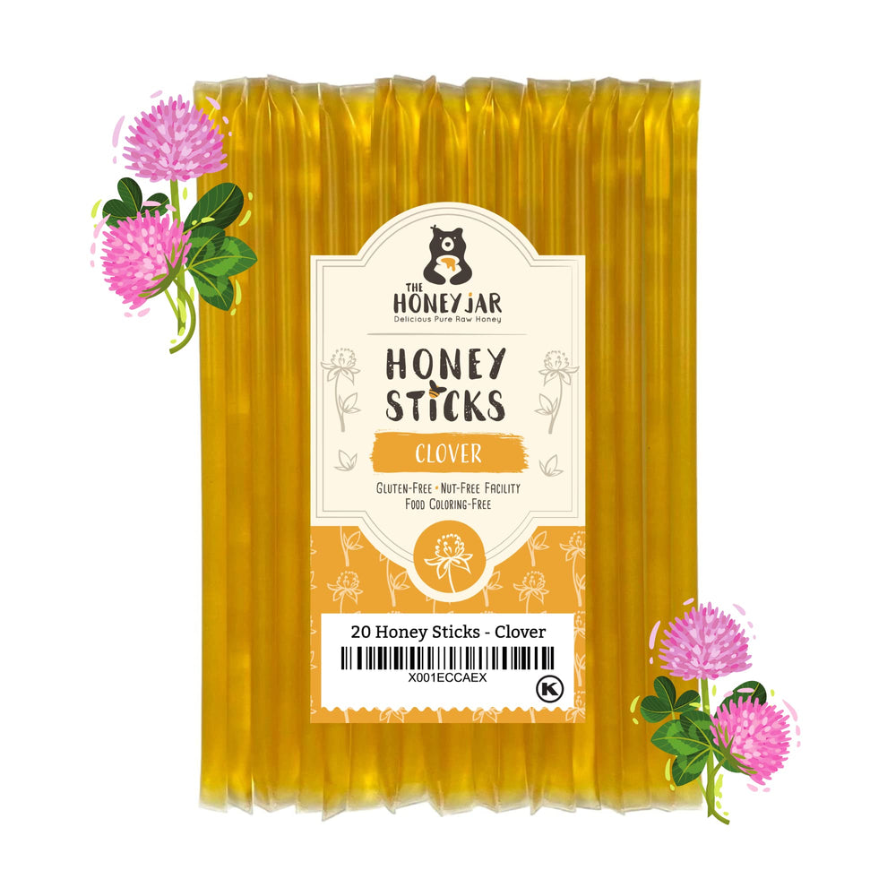 The Honey Jar plain honey sticks pack for easy on-the-go sweetness.