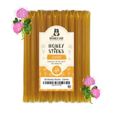 The Honey Jar Plain Honey Sticks box highlights convenient 50-count packaging for on-the-go sweetness.