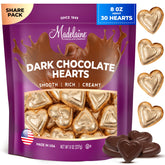 THE MADELAINE CHOCOLATE COMPANY dark chocolate mini heart in foil, ideal for gifting.