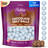 The Madelaine Chocolate Company solid milk golf ball foil-wrapped for elegant party favors