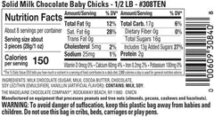 The Madelaine Company Madelaine chick chocolates close-up, smooth milk chocolate