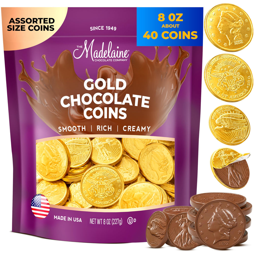 The Madeleine Gold Coins in festive foil for St. Patrick's Day décor