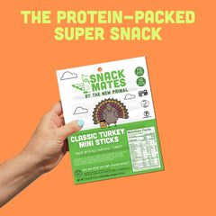 The New Primal Snack Mates turkey sticks provide 7g protein per serving.