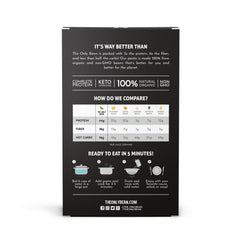 The Only Bean black bean spaghetti raw noodles close-up emphasizes single-ingredient pasta.