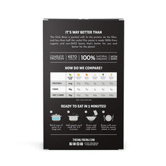 The Only Bean raw noodles close-up, low carb options for mindful meals.