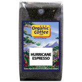 The Organic Coffee Co Hurricane Espresso whole bean 2lb bag ready for grinding and brewing