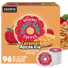The Original Donut Shop Caramel Apple Pie coffee box showcases autumn flavors for a cozy morning.