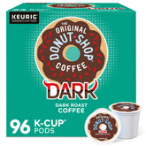 The Original Donut Shop Dark coffee K-Cup pack front, ideal for bold mornings.