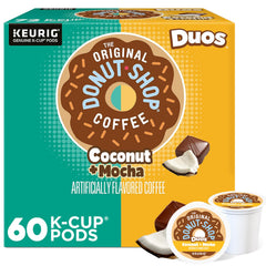 The Original Donut Shop Duos coconut-mocha kcup pods for quick single-serve mornings.
