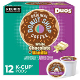 The Original Donut Shop Duos White Chocolate Vanilla pack shot for a comforting morning pick-me-up.