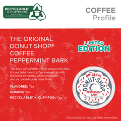 The Original Donut Shop Peppermint Bark K-Cup pods brew a smooth light-roast cup