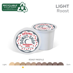 The Original Donut Shop Peppermint Bark K-Cup pods deliver creamy white chocolate notes