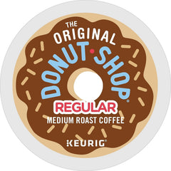 Pouring The Original Donut Shop Regular into a cup yields a bold aroma