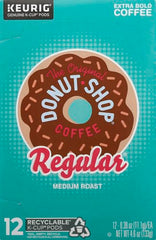 The Original Donut Shop Regular coffee in a brewed cup with bold flavor.