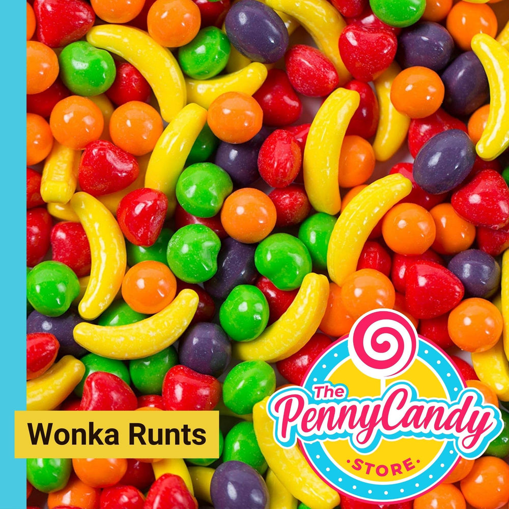 The Penny Candy Store Wonka Runts bag of fruit candies for snacking on the go.