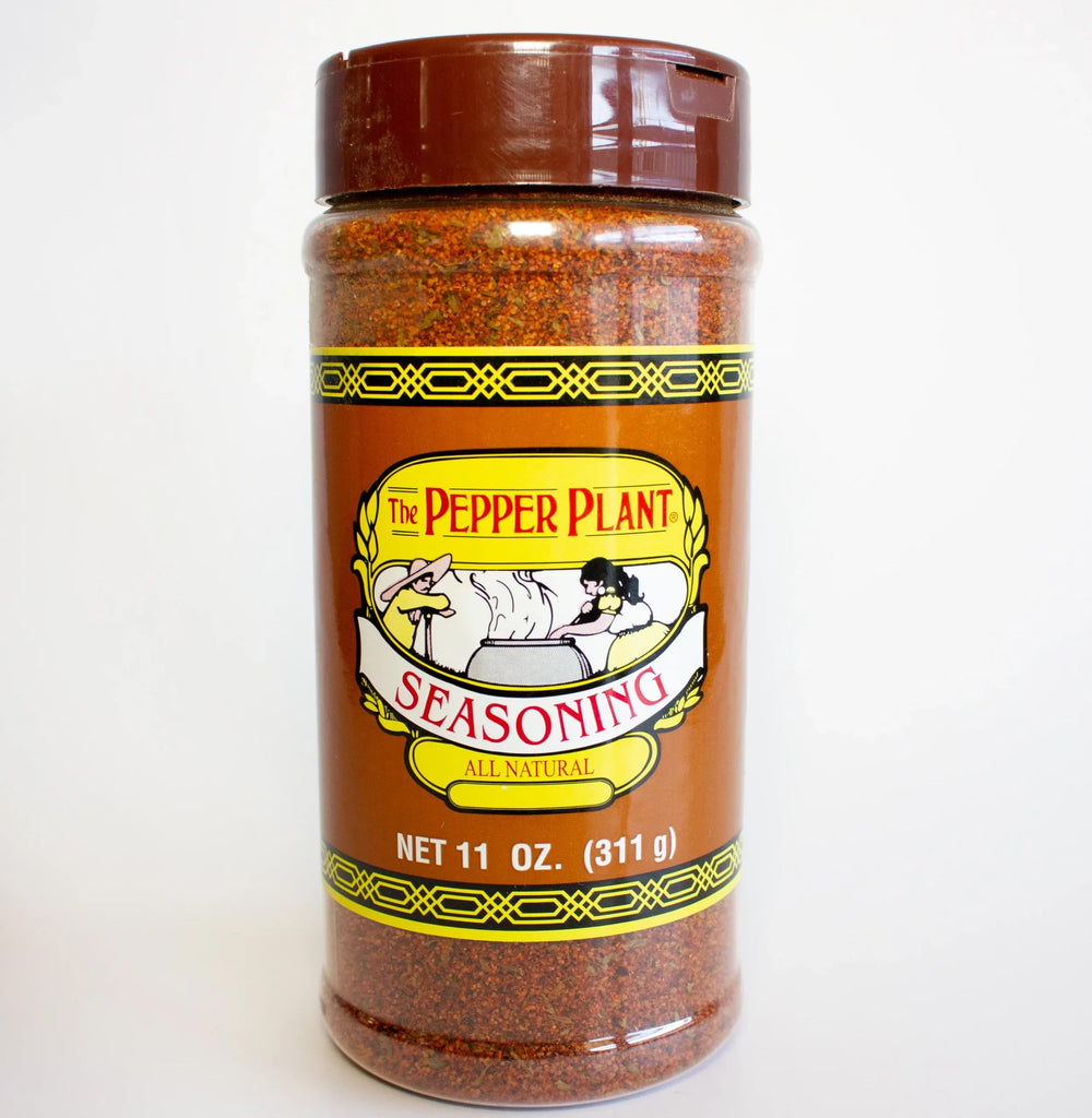 The Pepper Plant Dry Seasoning bottle pour enhancing soups and stews with mild heat