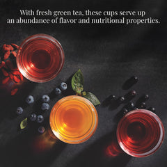 The Republic of Tea Acai Berry Green Tea steeping cup—premium ritual with balanced flavor