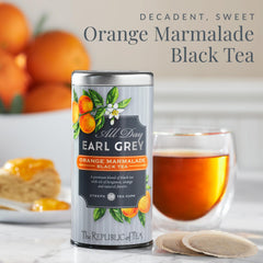 The Republic of Tea All Day Earl Grey Orange Marmalade box ideal for gifting.