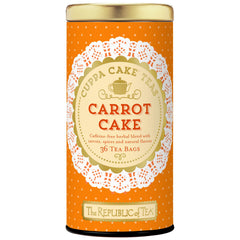 The Republic of Tea Carrot Cake Cuppa Cake tea bags ready for a cozy cup