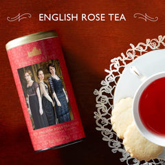 Downton Abbey rose hibiscus blend close-up, floral aroma ideal for relaxing moments.
