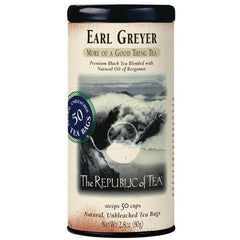 The Republic of Tea Earl Greyer tea tin with premium bags for a fragrant morning ritual