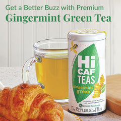 HiCAF Gingermint packaging from The Republic of Tea signaling a high-energy pick-me-up