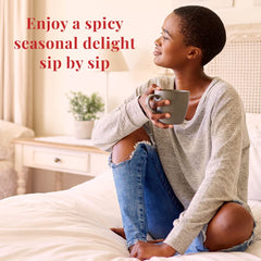 The Republic of Tea Holiday Spice blend cup ready for a festive brew