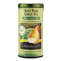 Kiwi Pear Green Tea bags in a box by The Republic of Tea for convenient daily brews.