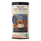 The Republic of Tea Organic Assam Breakfast tea tin with 50 bags