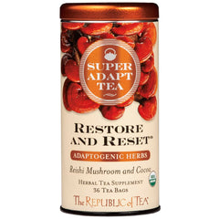 The Republic of Tea Restore and Reset box with tea bags for convenient daily ritual.