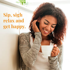 The Republic of Tea rooibos leaves closeup highlighting natural, caffeine-free savor.