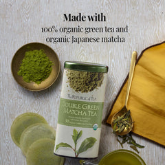 The Republic of Tea whipped matcha foam inviting a quick, everyday ceremony.