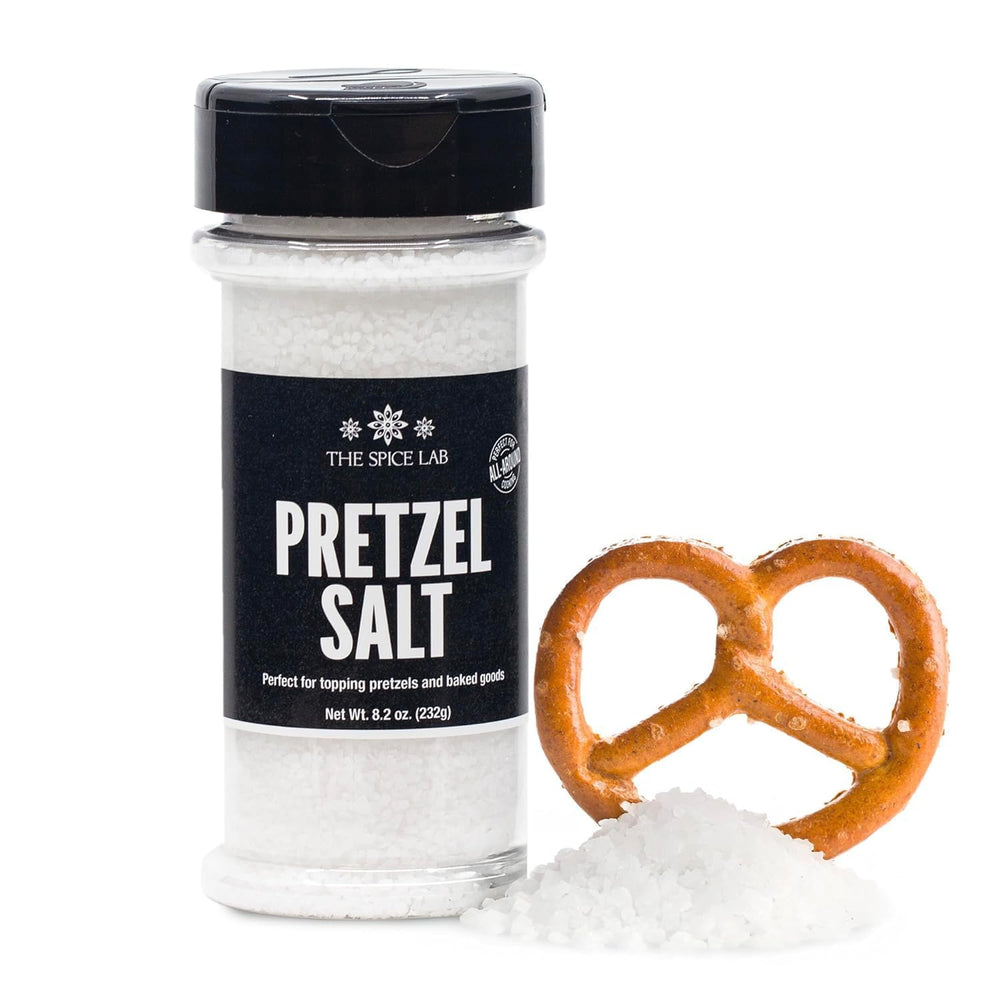 The Spice Lab coarse pretzel salt crystals for a bakery-style finish.