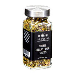 The Spice Lab green bell pepper flakes in a French jar for pantry-ready flavor.