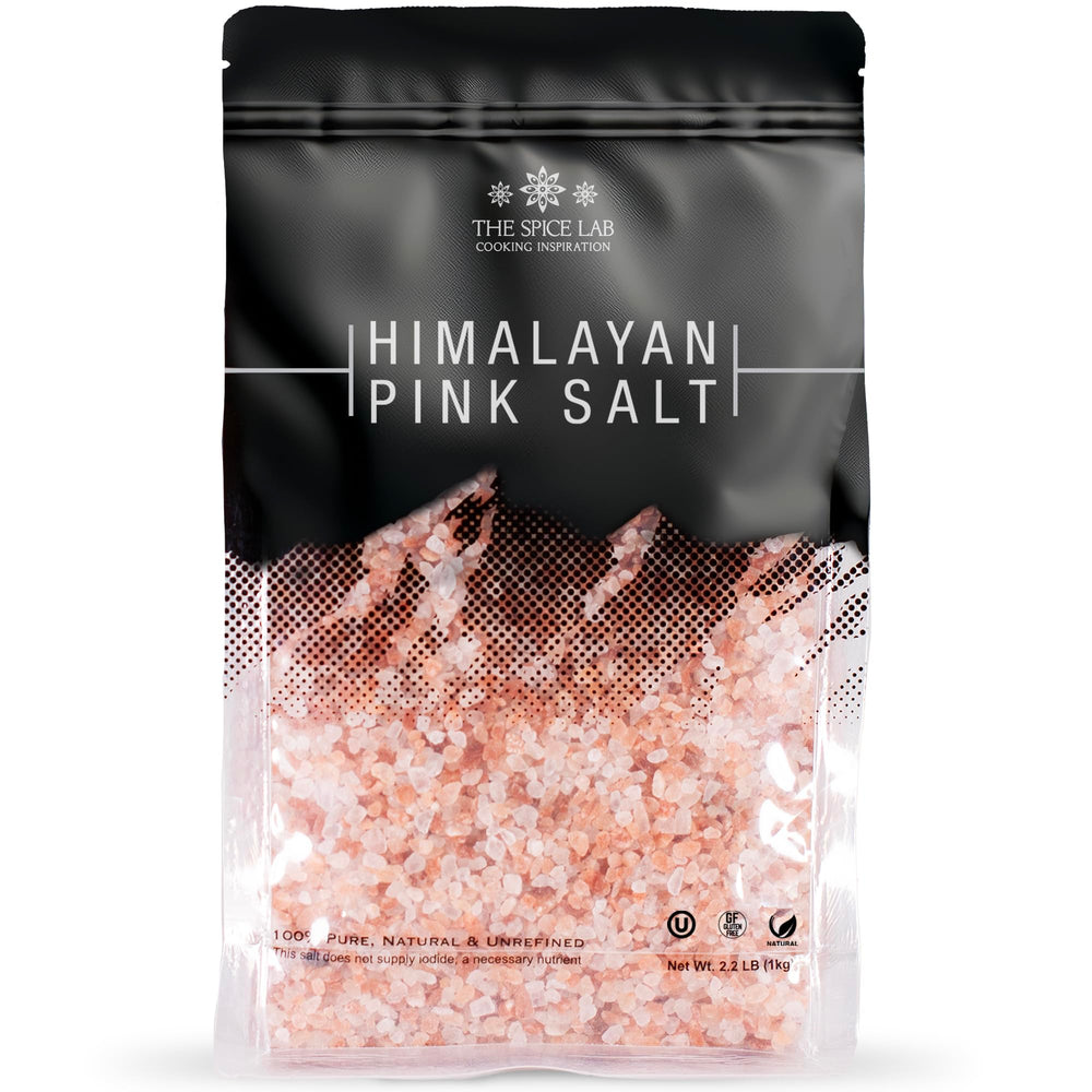 The Spice Lab Pink Himalayan Salt coarse crystals ready for gourmet seasoning.