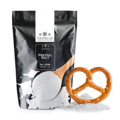 The Spice Lab pretzel salt crystal closeup highlights heat-resistant crystals for bakery pretzels.
