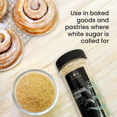 Golden turbinado sugar crystals ideal for coffee, tea, and cocktails from The Spice Lab