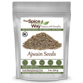 The Spice Way Ajwain seeds bottle shows fresh packaging for easy kitchen use.