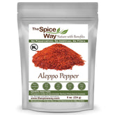 The Spice Way Aleppo Pepper bottle ready for versatile seasoning