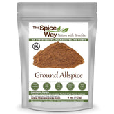The Spice Way Allspice ground bottle on kitchen counter, ideal for curries and pastries.