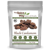 The Spice Way Black Cardamom pods close-up showing smoky aroma for slow-cooked meals