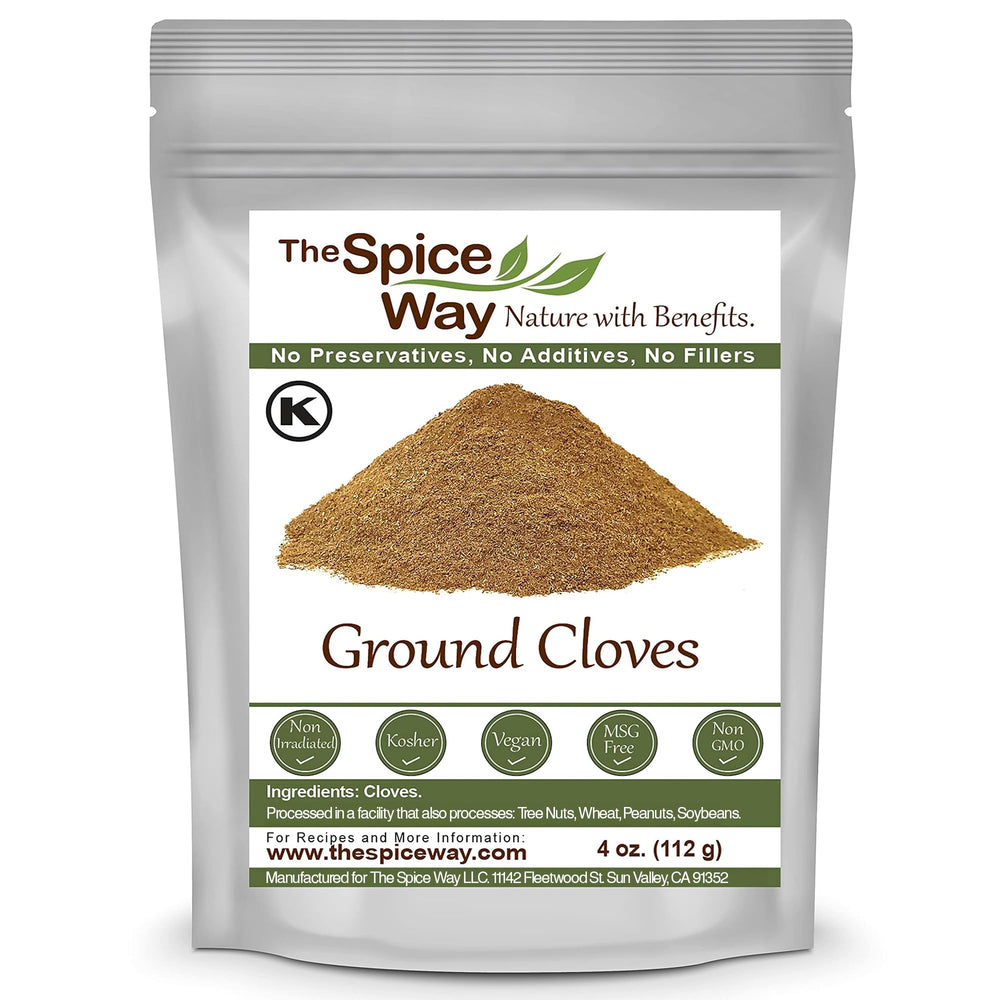 The Spice Way ground cloves powder in a jar with a warm aroma for cooking.