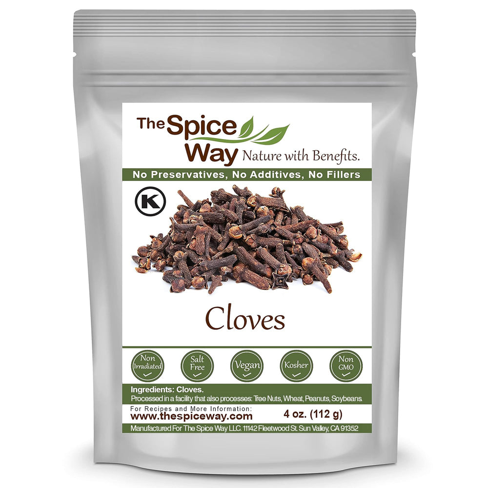 The Spice Way Cloves Whole Bottle closeup shows warm aroma for stews.