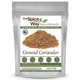 The Spice Way Ground Coriander 4oz bag ready for everyday cooking.